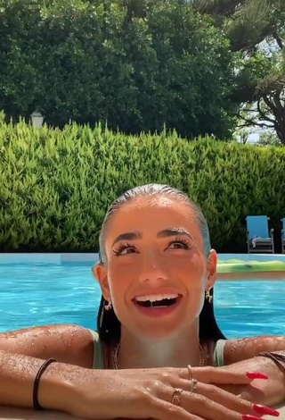 5. Cute Lola Moreno Marco in Olive Bikini Top at the Swimming Pool