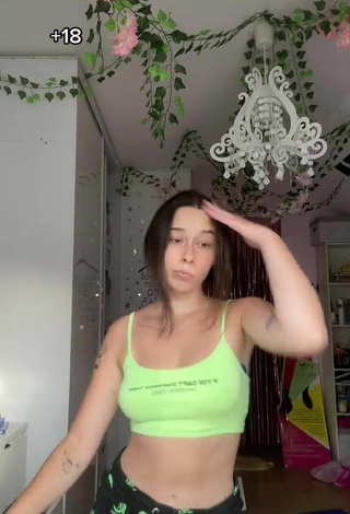 3. Sexy Sandra Maliszewska in Lime Green Crop Top