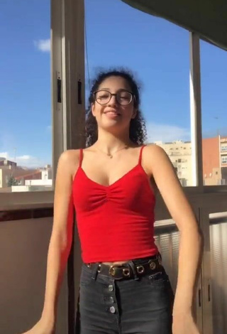 3. Cute María Romero in Red Top