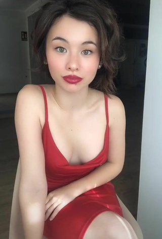 3. Cute Maria Reus Huang in Red Dress