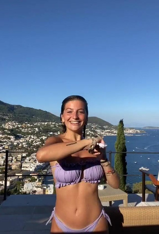 2. Hot Marta Losito in Purple Bikini on the Balcony