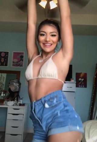 4. Sexy Meagan Garcia in Beige Bikini Top