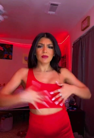 2. Sexy Meagan Garcia in Red Dress