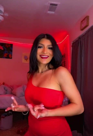 3. Sexy Meagan Garcia in Red Dress