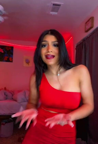 5. Sexy Meagan Garcia in Red Dress
