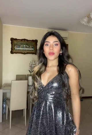 Sexy Melissa Tejada in Silver Dress