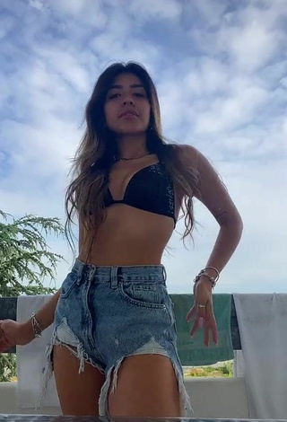 Sexy Melissa Tejada in Black Bikini Top