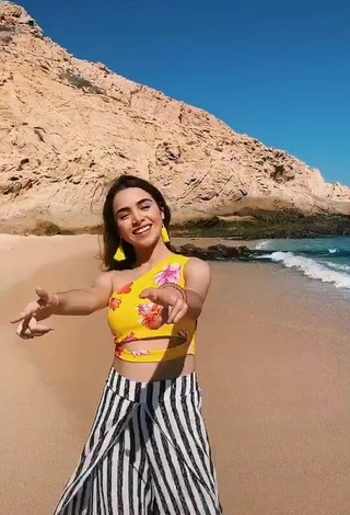 1. Hot Melissa Vidales in Floral Crop Top at the Beach