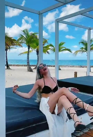 5. Hot Merve Yalçın in Black Bikini Top at the Beach