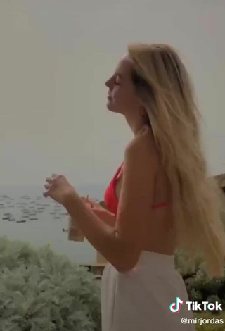 5. Sexy Mireia Jordà in Red Bikini at the Beach