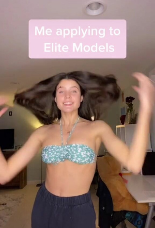 Sexy Nicole Johnson in Floral Bikini Top