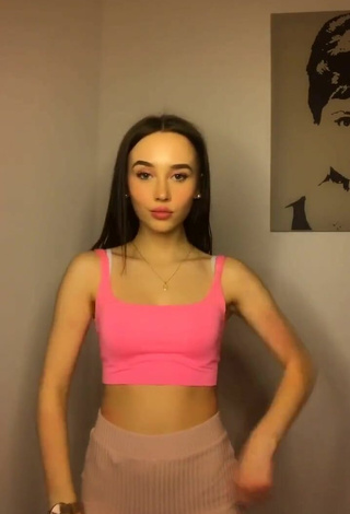 4. Sexy Nicole Sto in Pink Crop Top