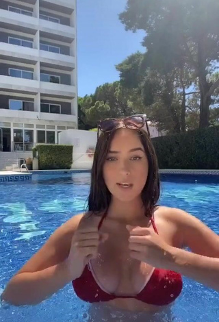 3. Erotic Nona Kanal in Red Bikini Top at the Pool