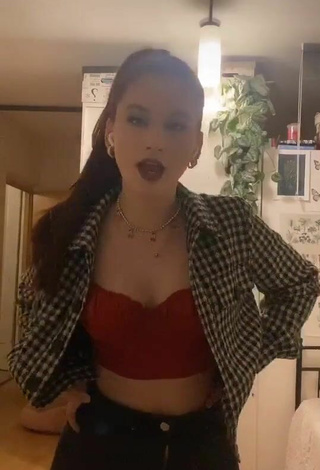 1. Sexy Noranette in Red Crop Top