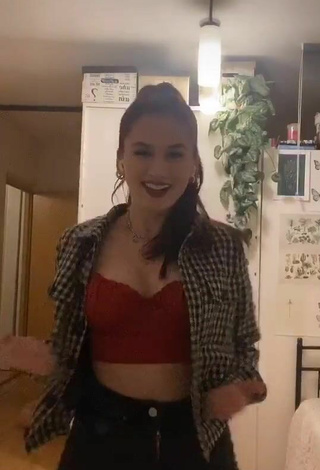 3. Sexy Noranette in Red Crop Top