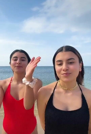 2. Sexy Nour and Fatma Daghbouj in Swimsuit at the Beach