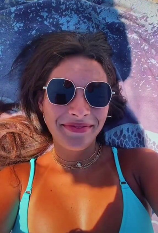 4. Sexy Olivia Adams in Blue Bikini Top