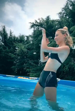 4. Breathtaking Martina Picardi in Black Bikini at the Swimming Pool