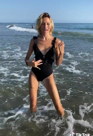 4. Sweetie Martina Picardi in Black Swimsuit at the Beach