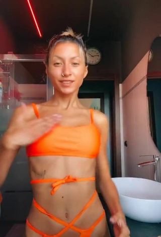 2. Beautiful Martina Picardi in Sexy Orange Bikini