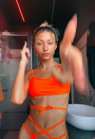 4. Beautiful Martina Picardi in Sexy Orange Bikini