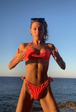 5. Sweetie Martina Picardi in Orange Bikini at the Beach