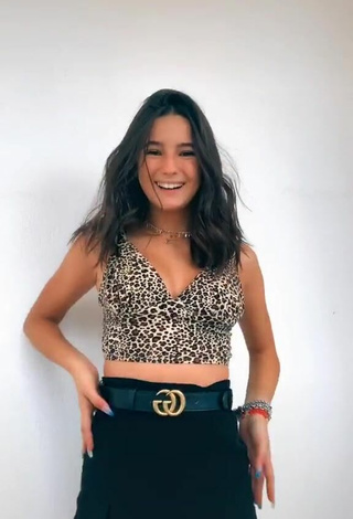 2. Beautiful Rebecca Gradoni in Sexy Leopard Crop Top