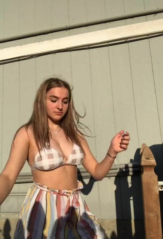 4. Sexy Ruslana Popach in Checkered Bikini Top