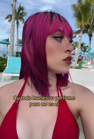 2. Sweetie Legna Hernández Shows Cleavage in Red Bikini Top