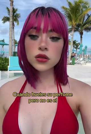 5. Sweetie Legna Hernández Shows Cleavage in Red Bikini Top