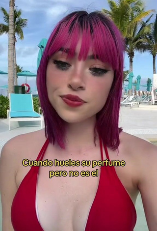 6. Sweetie Legna Hernández Shows Cleavage in Red Bikini Top