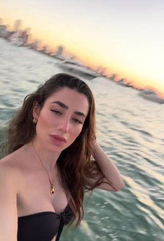 2. Sensual Lola Moreno Marco Shows Cleavage in Black Bikini Top