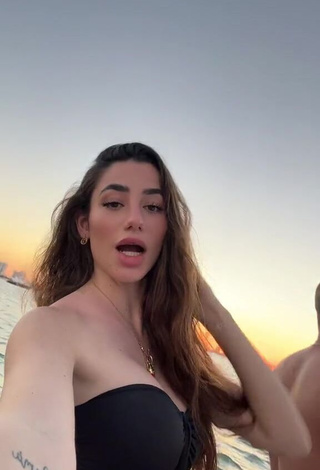 3. Sensual Lola Moreno Marco Shows Cleavage in Black Bikini Top