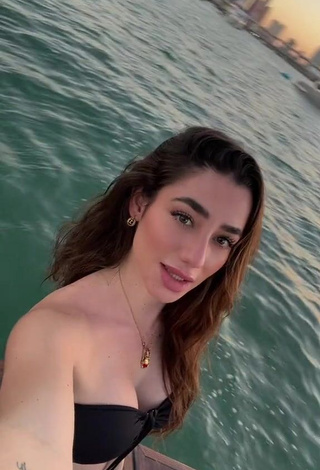 4. Sensual Lola Moreno Marco Shows Cleavage in Black Bikini Top