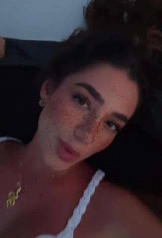 2. Gorgeous Lola Moreno Marco Shows Cleavage in Alluring White Crop Top