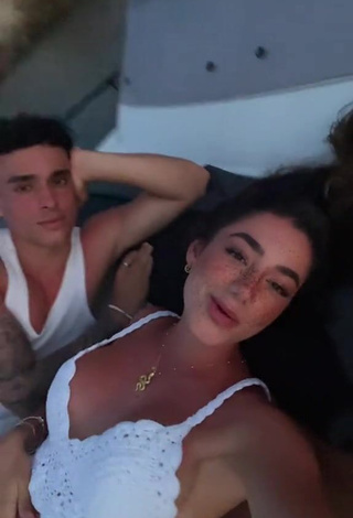 6. Gorgeous Lola Moreno Marco Shows Cleavage in Alluring White Crop Top