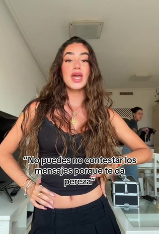 2. Breathtaking Lola Moreno Marco Shows Cleavage in Black Crop Top