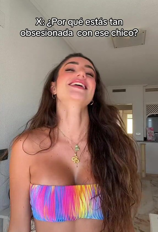 2. Cute Lola Moreno Marco Shows Cleavage in Bikini Top