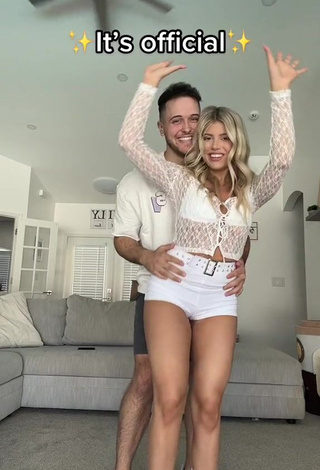Cute Mariah and Bill Shows Cleavage in White Crop Top