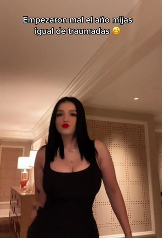 Marlene Santana Shows Cleavage in Erotic Black Dress