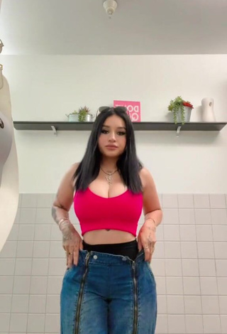 2. Sweetie Marlene Santana Shows Cleavage in Red Crop Top