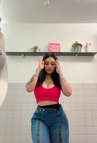 3. Sweetie Marlene Santana Shows Cleavage in Red Crop Top