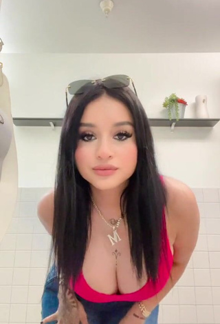 4. Sweetie Marlene Santana Shows Cleavage in Red Crop Top