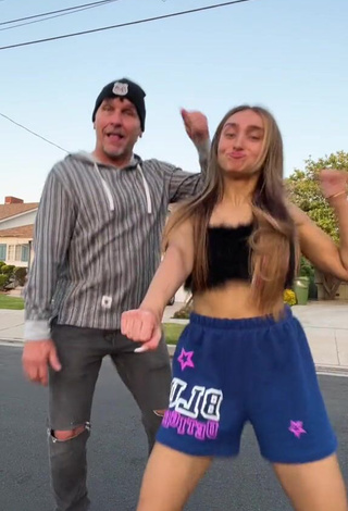 4. Sexy McKenzi Brooke Shows Cleavage in Black Tube Top in a Street