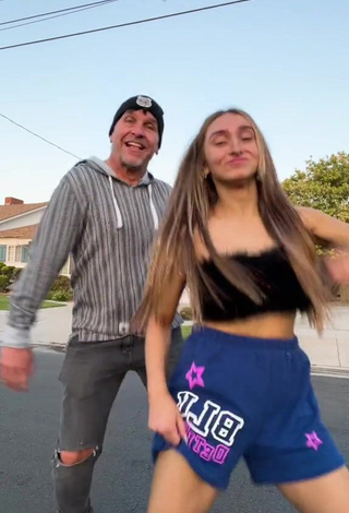 5. Sexy McKenzi Brooke Shows Cleavage in Black Tube Top in a Street