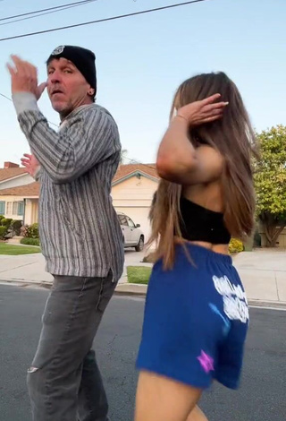 6. Sexy McKenzi Brooke Shows Cleavage in Black Tube Top in a Street