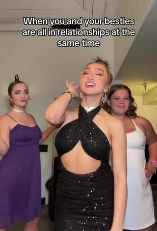 Sexy McKenzi Brooke Shows Cleavage in Black Dress