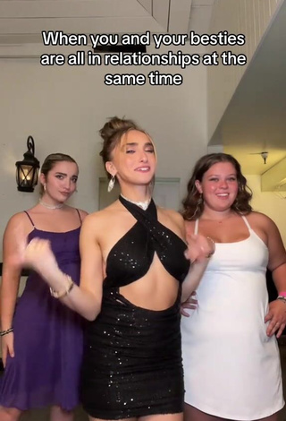 2. Sexy McKenzi Brooke Shows Cleavage in Black Dress