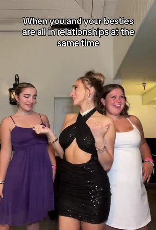 3. Sexy McKenzi Brooke Shows Cleavage in Black Dress