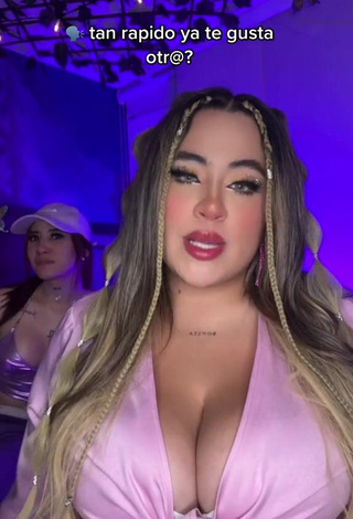6. Maleja Rodriguez Shows Cleavage in Cute Pink Crop Top